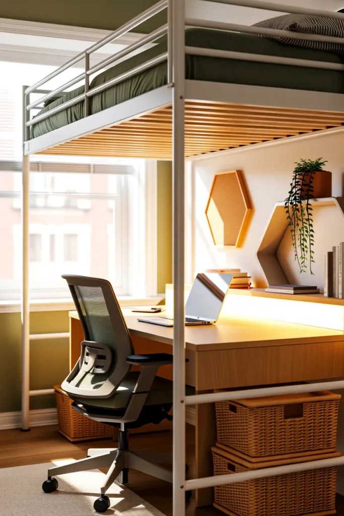 Lofted Bed Command Center