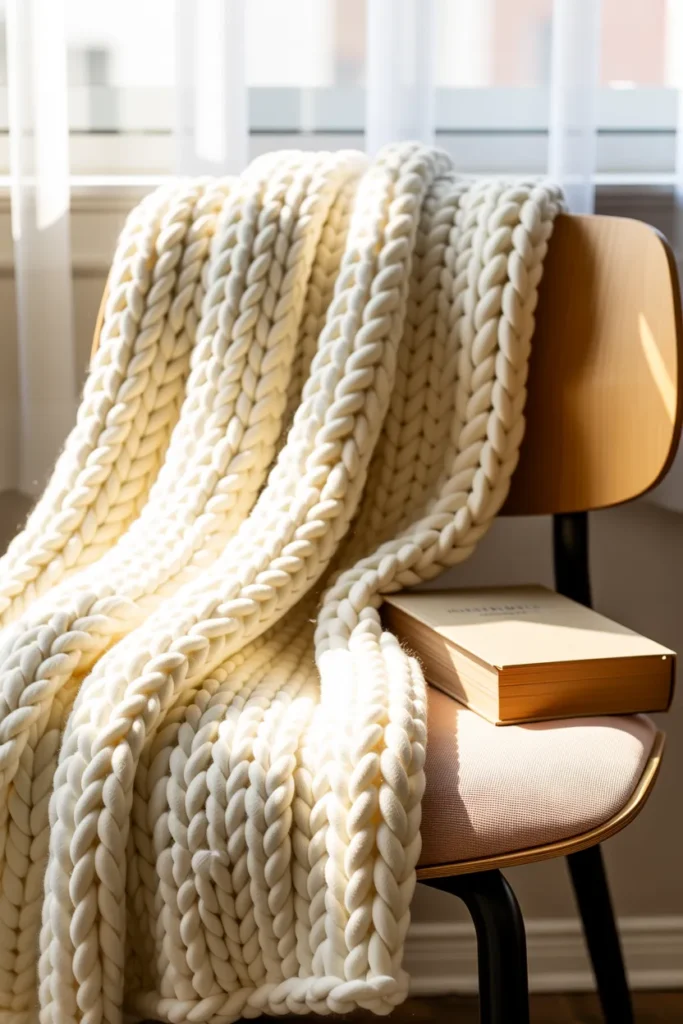 Cream Throw Blanket