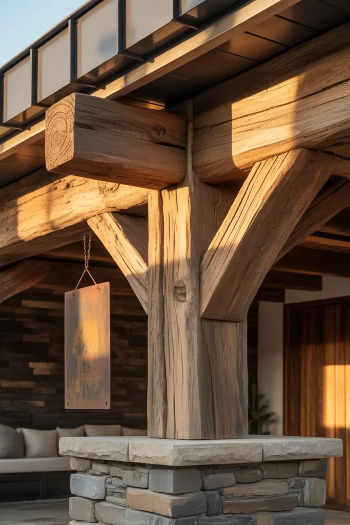 Rustic Wood Beam Carport