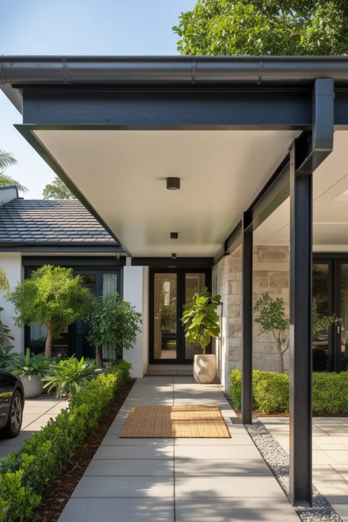 Carport with Walkway Integration