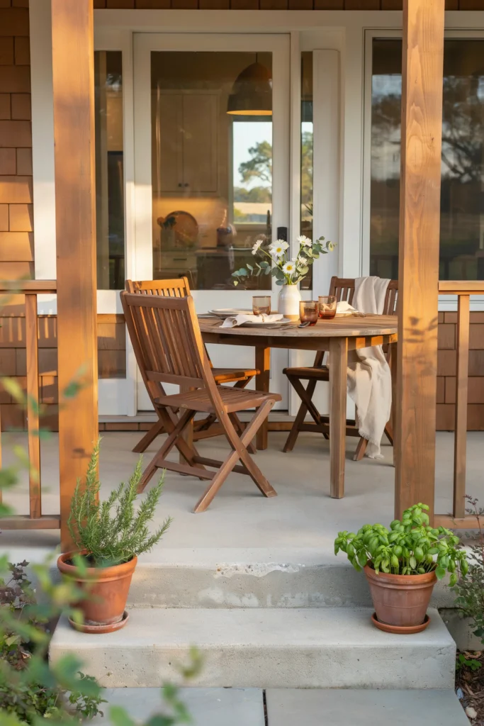 Outdoor Dining Space in a Small Porch