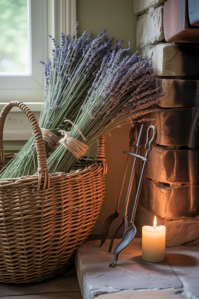 Dried Lavender Hearth Display