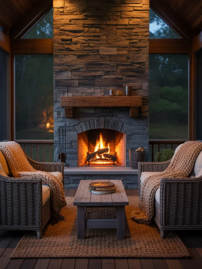 Outdoor Living Room with Fireplace
