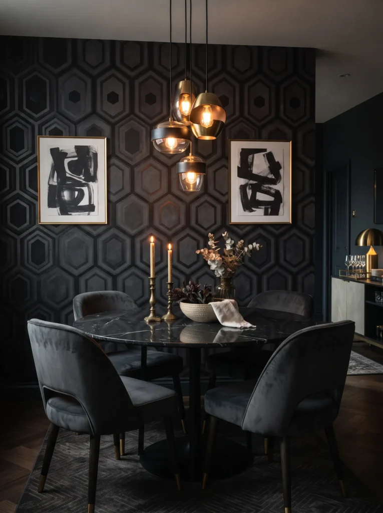 Moody Charcoal Geometric
