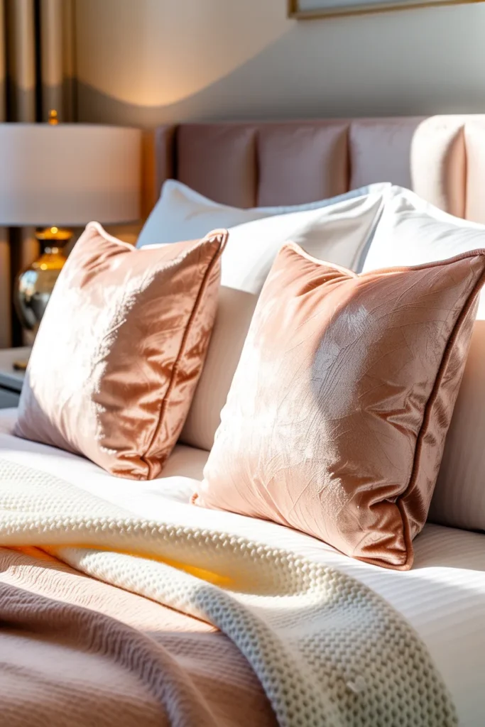 Soft Rose Accent Pillows