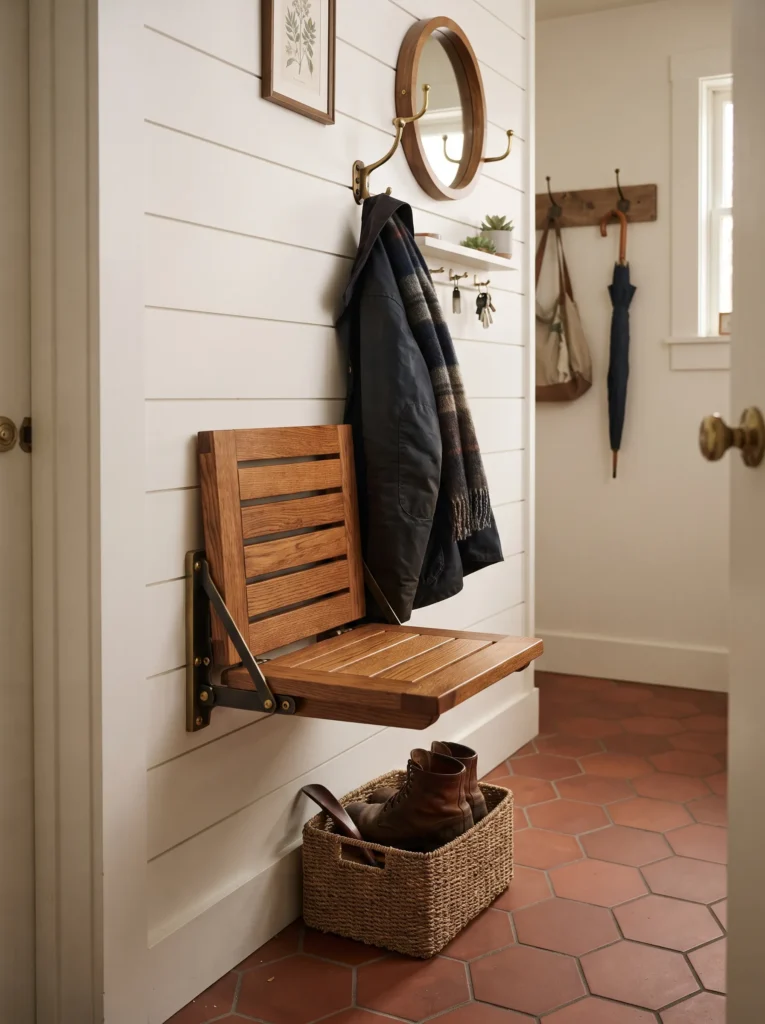 Wall-Mounted Fold-Down Seat