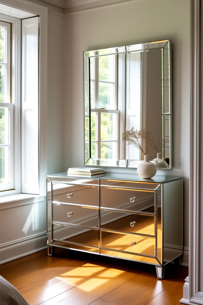 Mirrored Dresser Surface