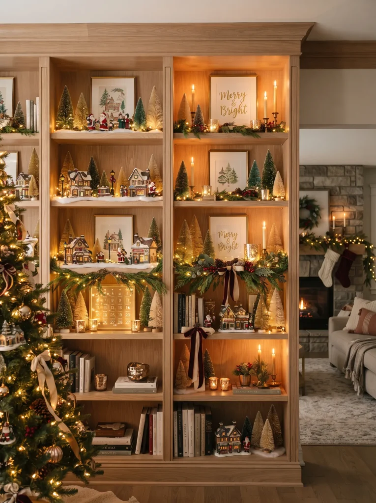 Festive Built-In Shelves
