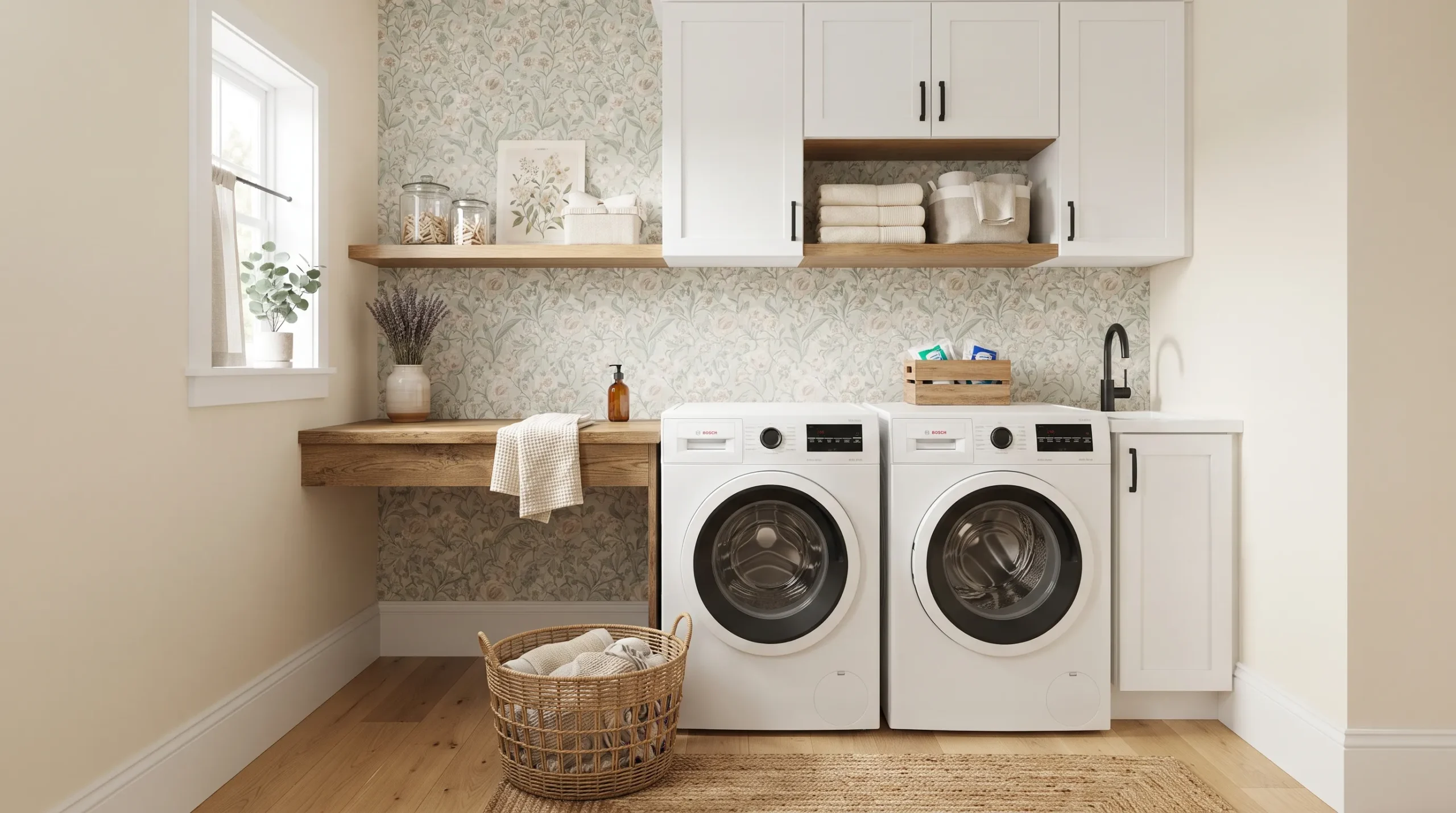 laundry room wallpaper ideas