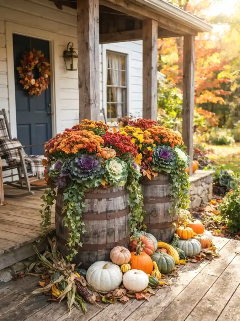 Barrel Planter Arrangement