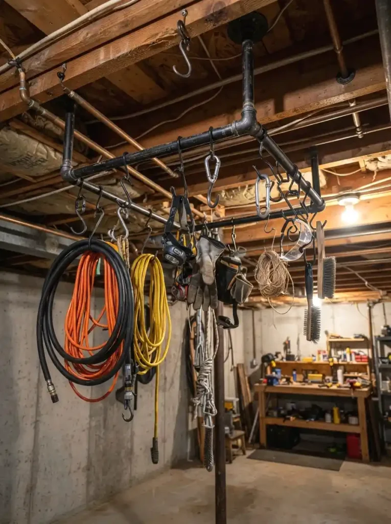 Hanging Pipe and J-Hook Storage