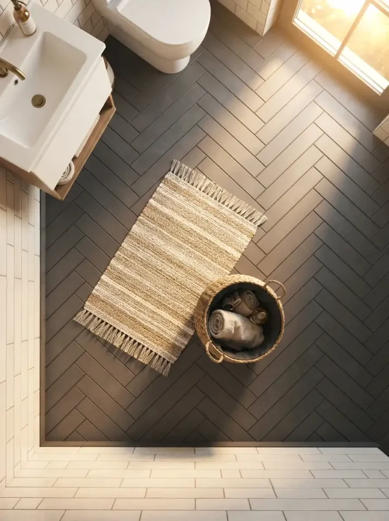 Charcoal Herringbone Floor