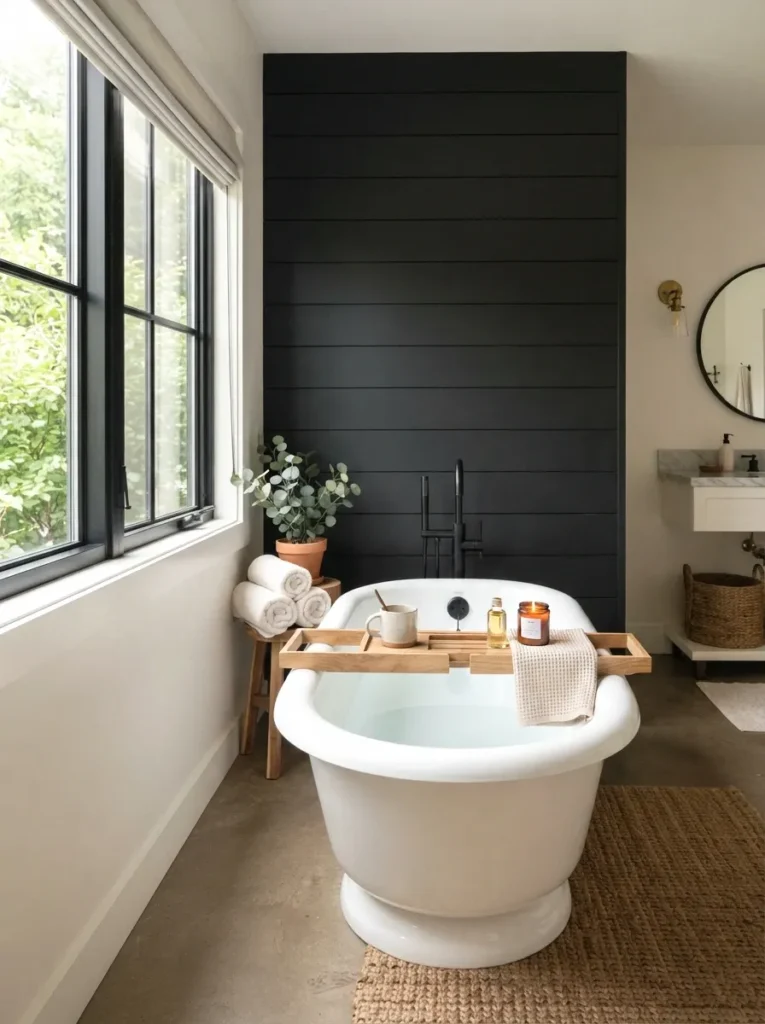 Black Shiplap Accent