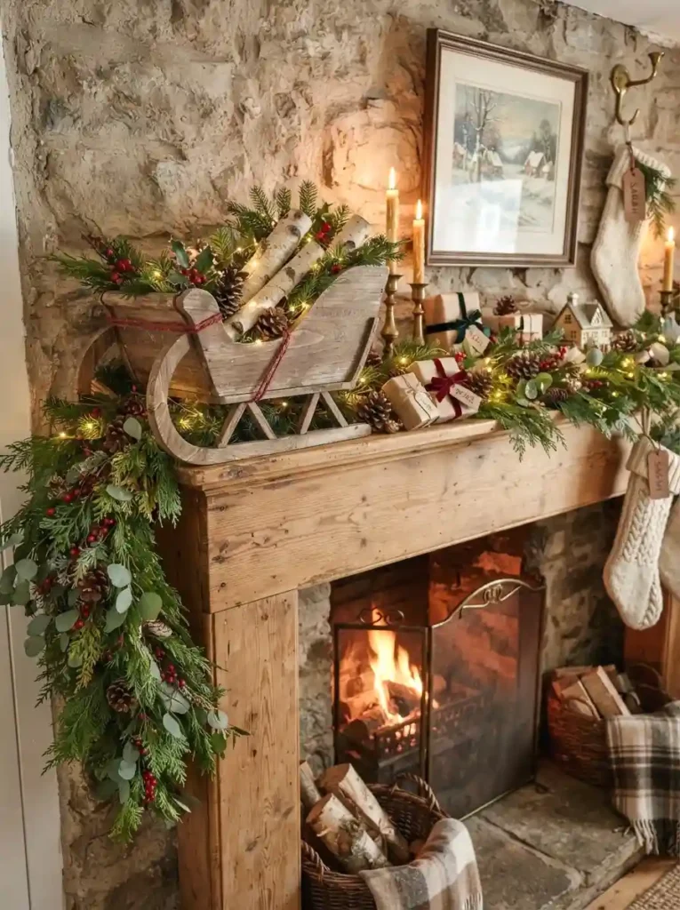 Wooden Sleigh Display