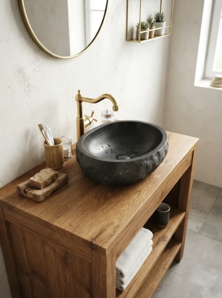Black Stone Vessel Sink