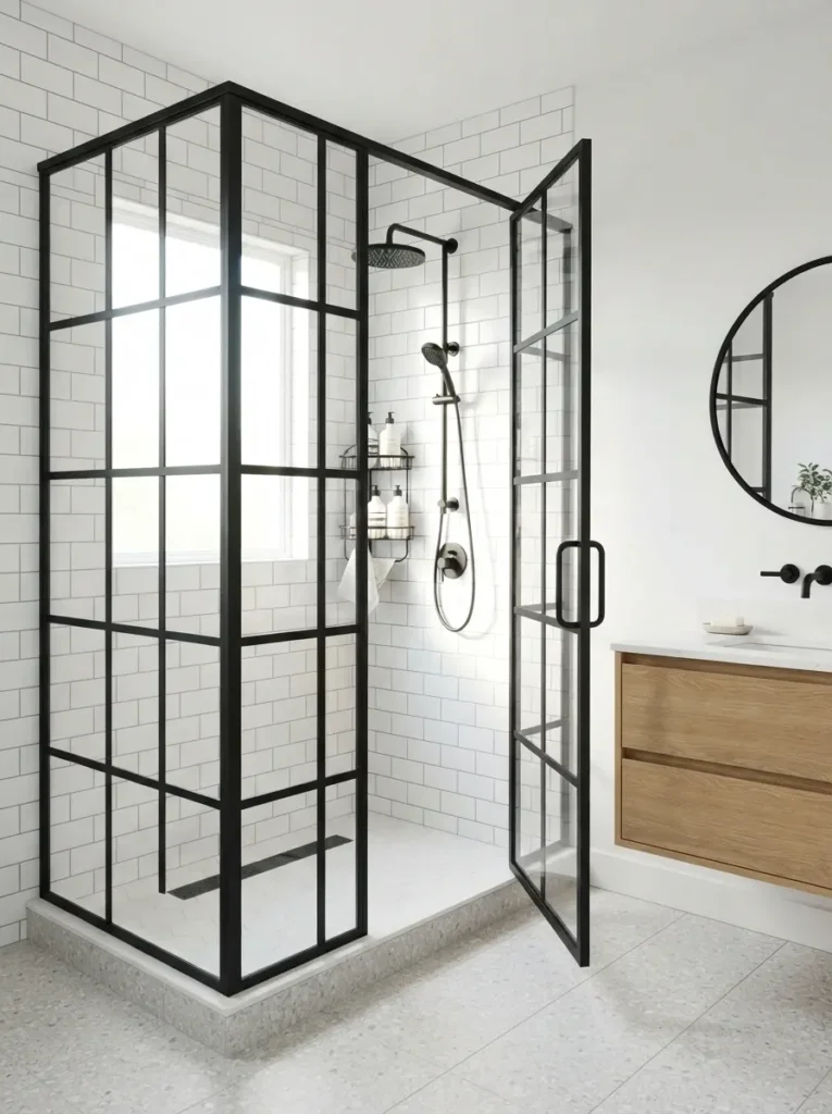 Black Framed Glass Shower