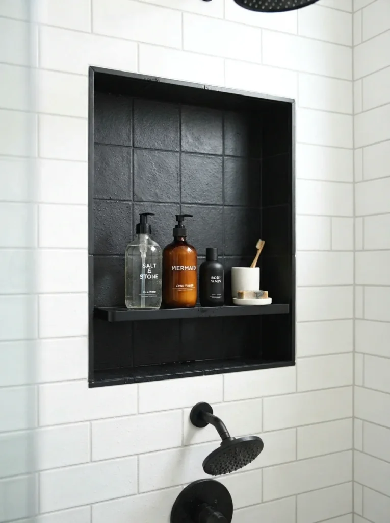 Black Bathroom Niche