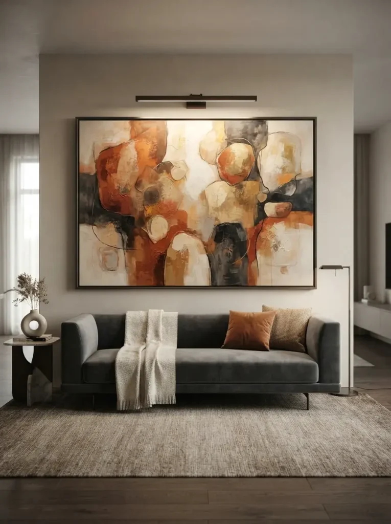 Statement Art Over Sofa