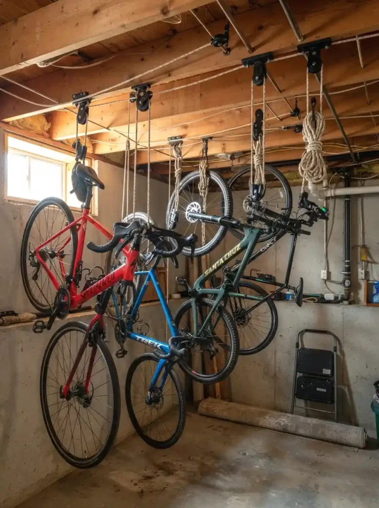 Ceiling-Mounted Bike Storage