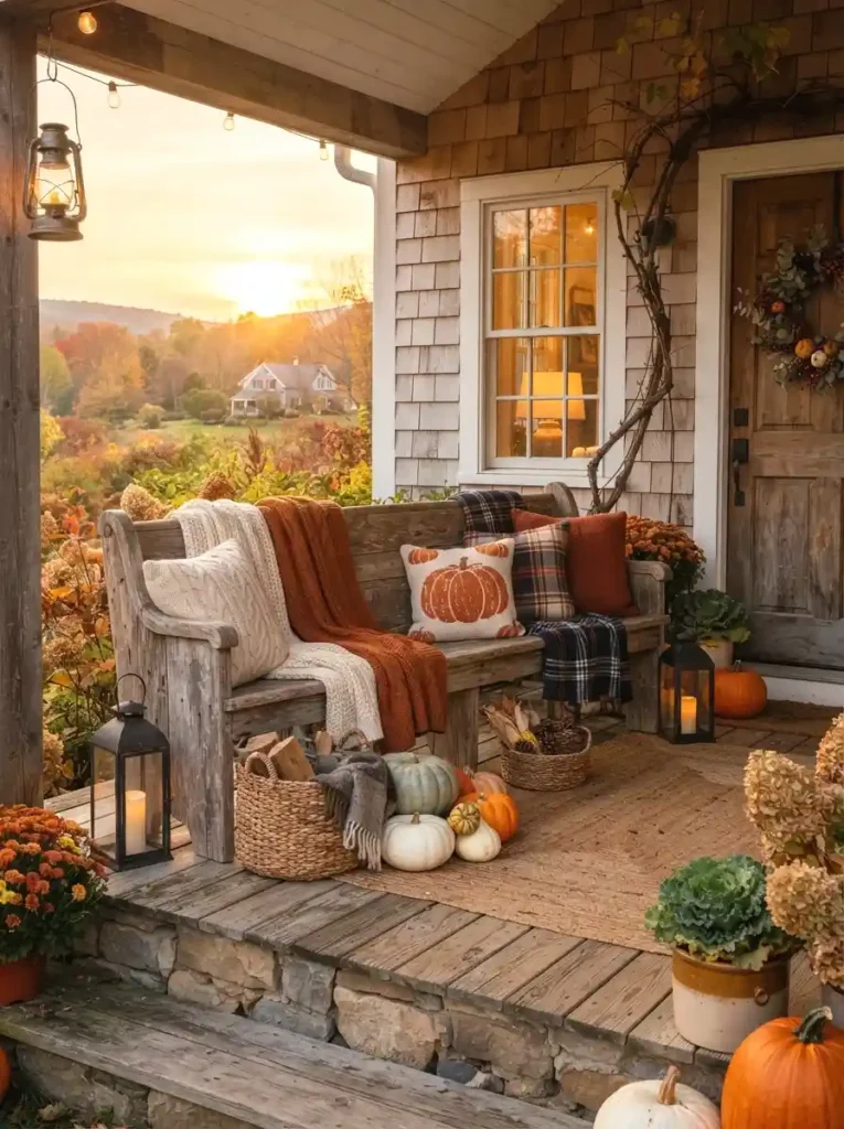 Rustic Wooden Bench Display