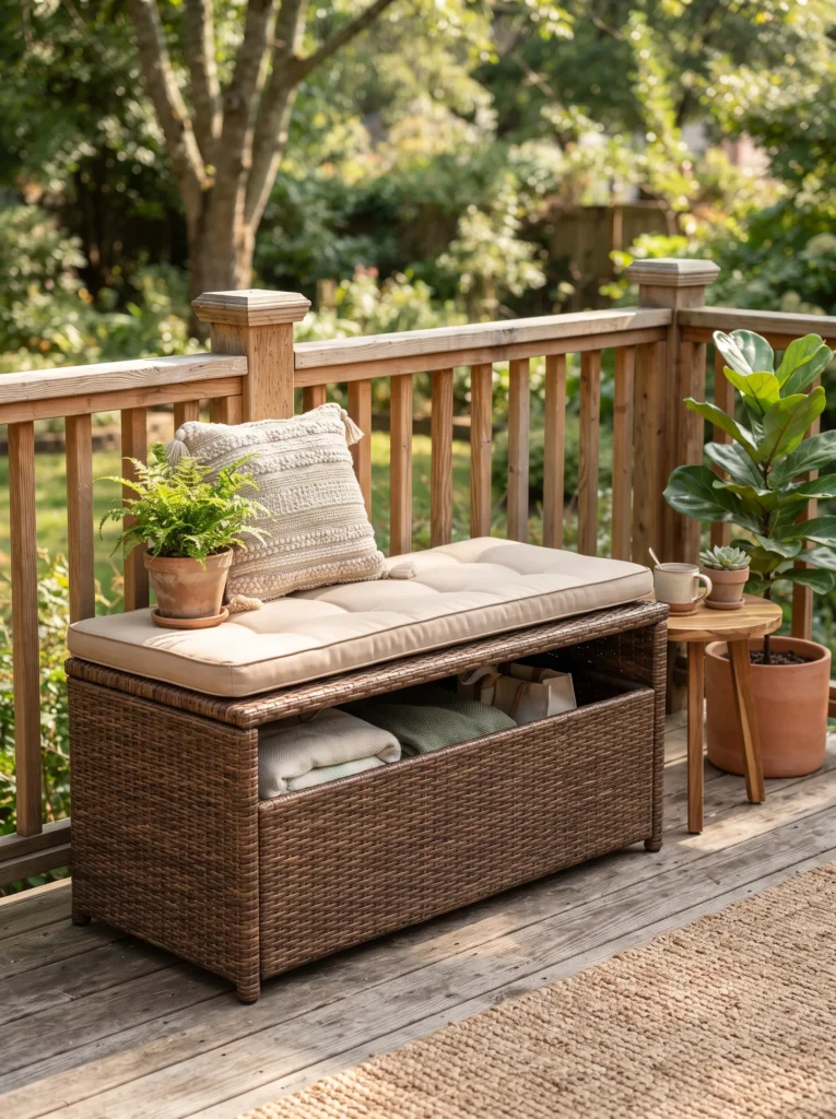 Wicker Storage Bench