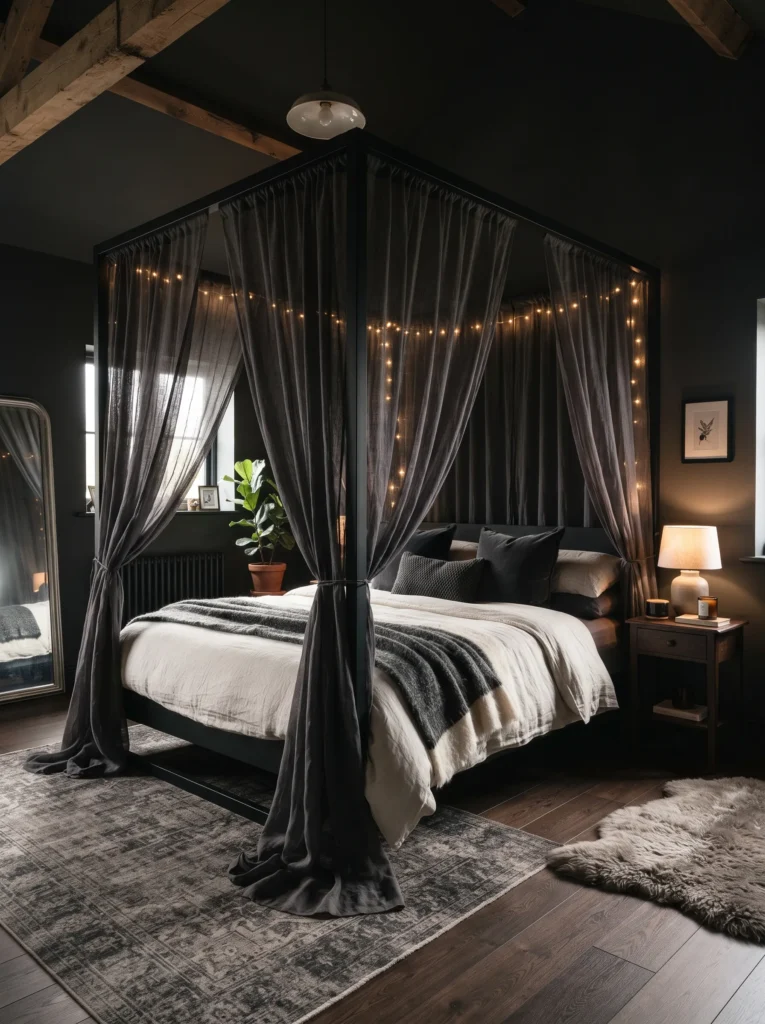 Black Canopy Bed Frame