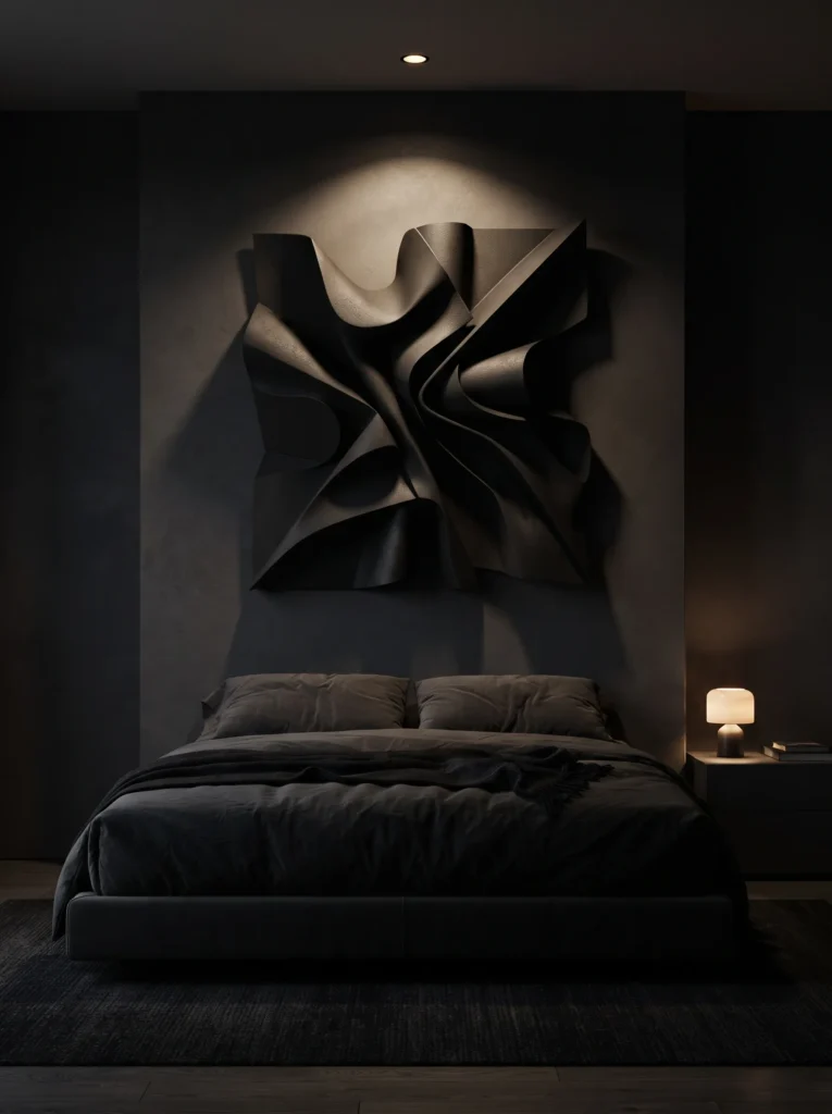 Minimalist Black Wall Sculpture