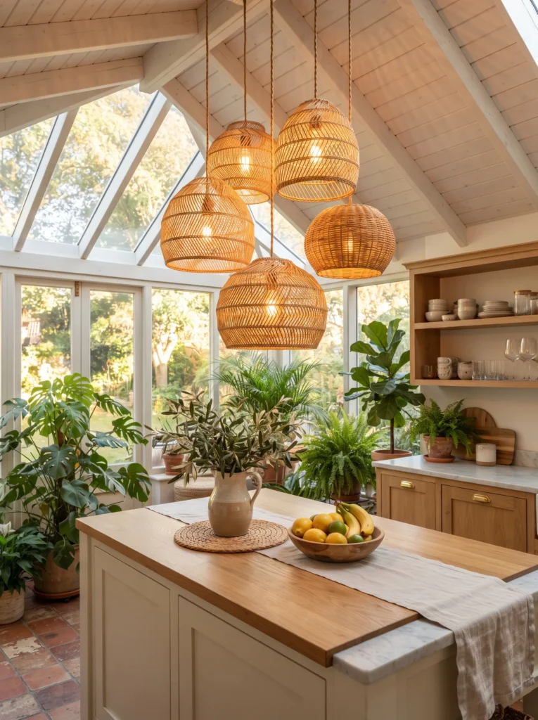 Rattan Pendant Cluster