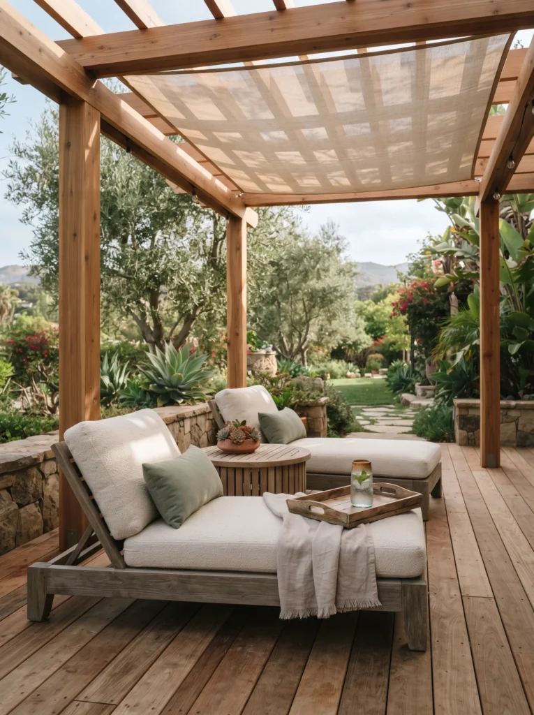 Pergola-Shaded Lounge