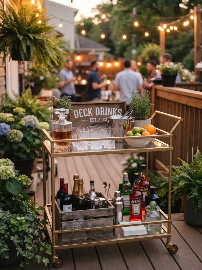Corner Bar Cart Station