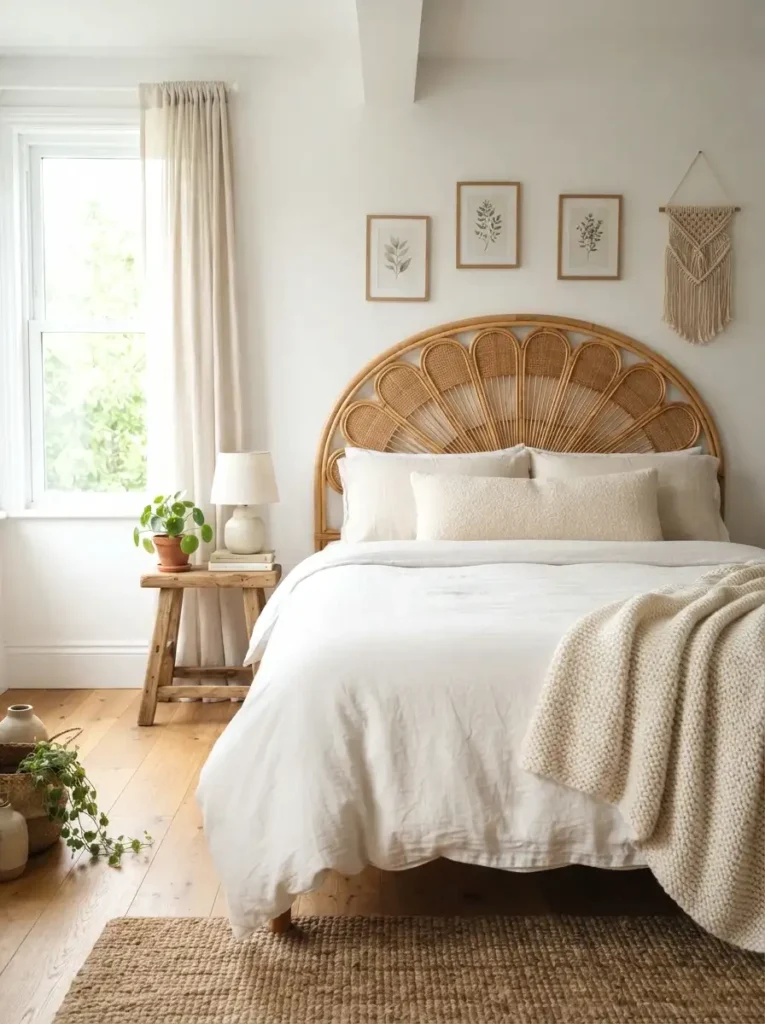 1. Rattan Headboard Statement