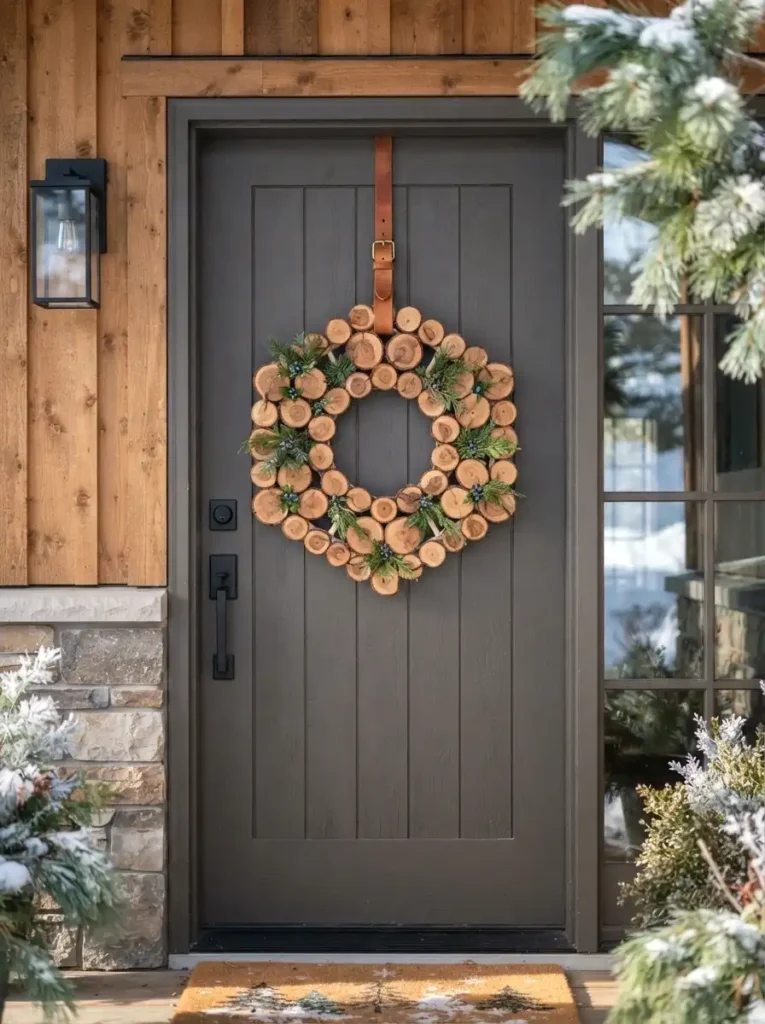 Geometric Wood Slice Wreath