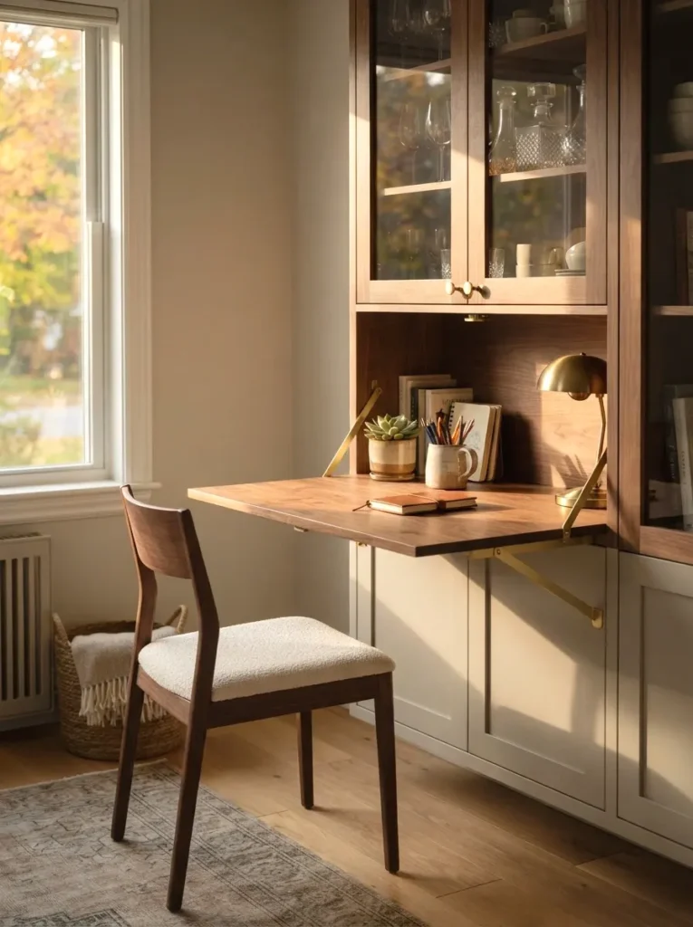 Wall-Mounted Drop-Leaf Desk