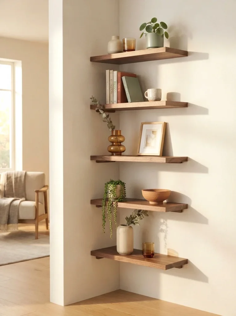 Floating Corner Shelves