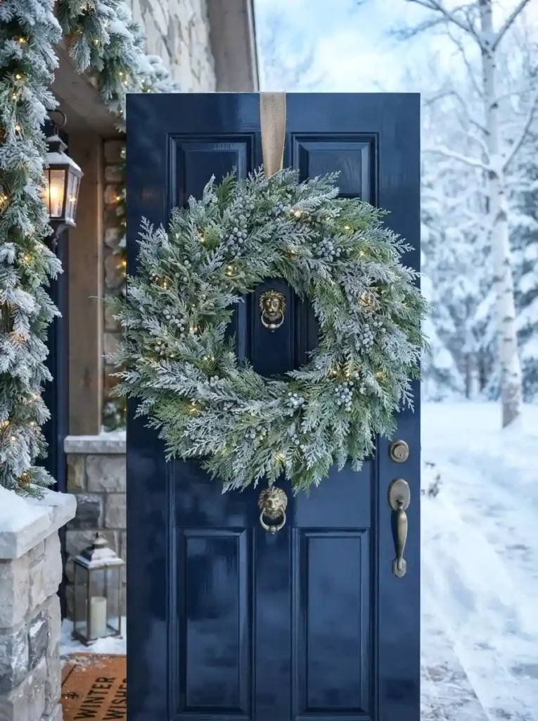 Frosted Cedar & Juniper Wreath